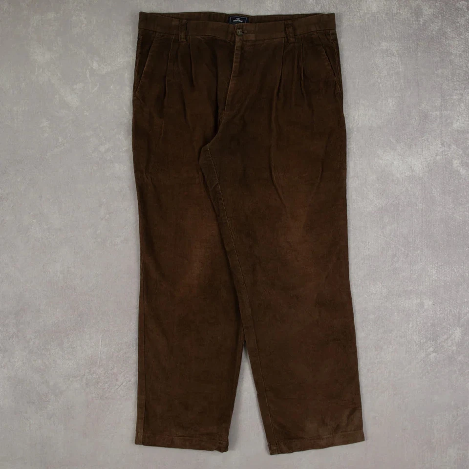 Dockers Vintage Relaxed Fit Cord Trousers W36 X L30 Men's Brown Corduroy - Image 1 of 4