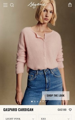 Sezane S Gaspard Cardigan Light Pink Mohair Alpaca Italy