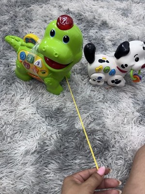Lot 2 Toys Vtech Chomp & Count Dino Pull Puppy Leap Frog Learn  6-36M Working