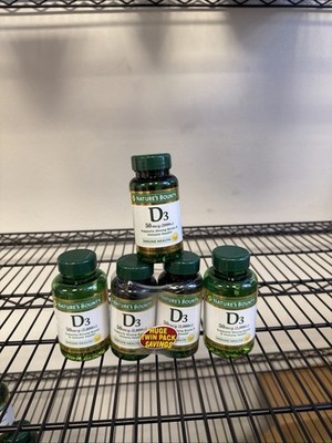 5 PACK Nature's Bounty*5/2028+*Vitamin D3 50mcg, 1,150 Softgels Total