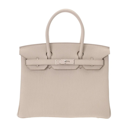 Hermes Birkin 30 Handbag Togo Leather Silver #WB086