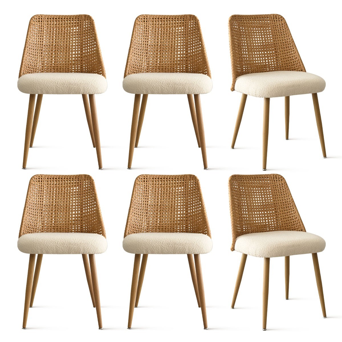 S Oak Pattern Side Chairs