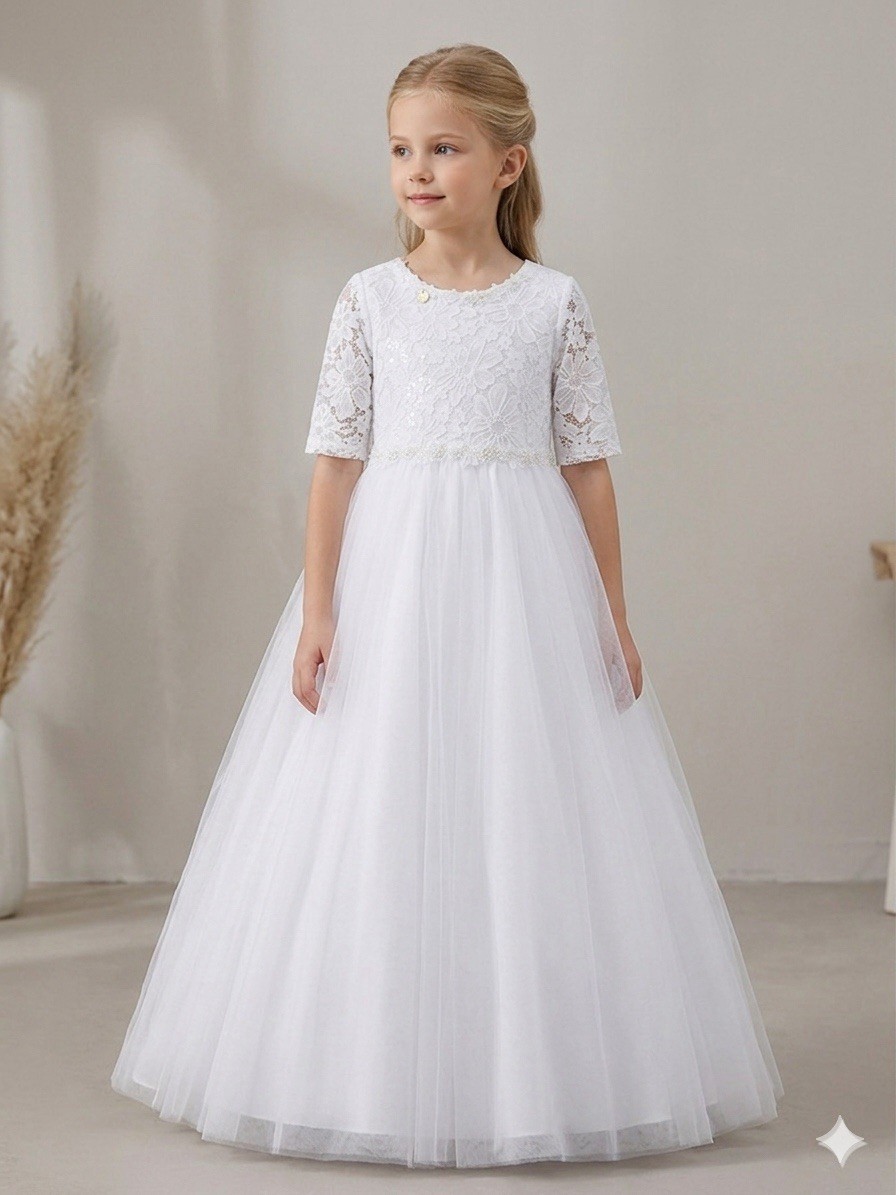 formal dress for 9 year girl 2022 Glitter Sequin flower girl ss - y ss Style for Little Kids' Birthday, First Communion, Formal Events - Infant/Toddler Teens