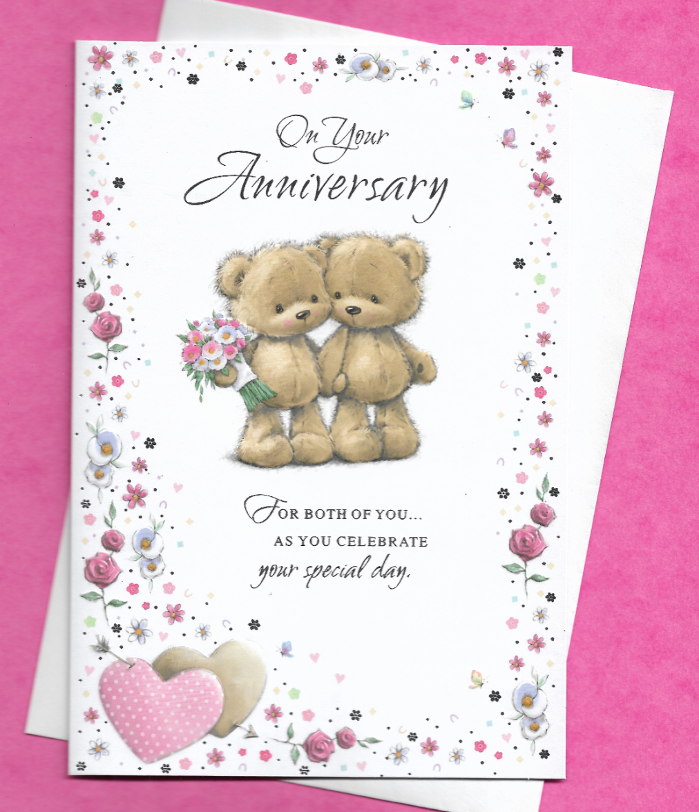 On Your Anniversary Card For Both Of You Special Cute Wedding Couple 19x13cm