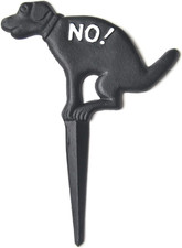No Pooping Dog Yard Sign 7.8" X 10.6" Cast Iron Sign Stop Dogs from Pooping and
