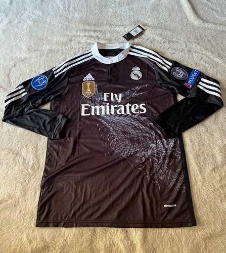 Real Madrid Cristiano Ronaldo #7 Long Sleeve Soccer Jersey L Black/White