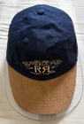 RRL Double RL Embroidery Ralph Lauren Corduroy Bill Lether Adjuster Navy Hat Cap
