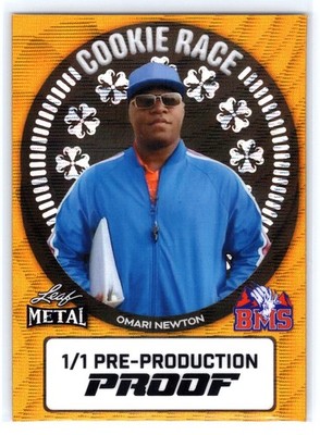 2024 Leaf Metal BMS Blue Metal State Proof #1/1 Omari Newton