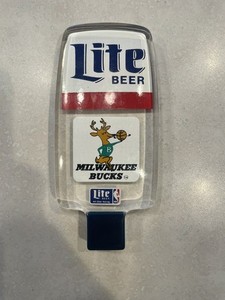Vintage 1980's MILWAUKEE BUCKS MILLER LITE ACRYLIC BEER TAP HANDLE NBA ALL STAR