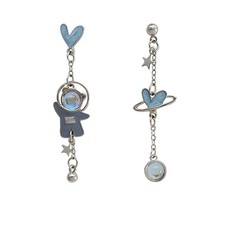 Planet Earrings for Women Creative Handmade Cartoon Rocket Space Ship Astronauts