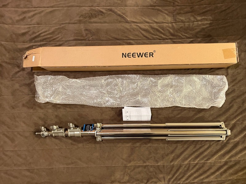 NEEWER 9.2ft 2.8m Heavy Duty Light Boom Stand Universal Screw Adapter Strobe LED