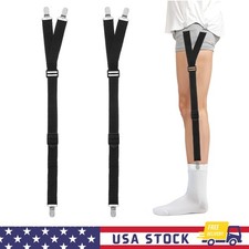 2PCS Men  s Shirt Stays Holder Elastic Adjustable Non-Slip Locking Clamps Militar