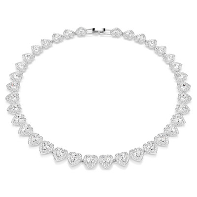 Ariana Grande x Swarovski necklace Mixed cuts, Heart, White, Rhodium plated