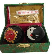 THY ARTS Baoding Balls Chinese Health Massage Exercise Stress Balls -Black Moon