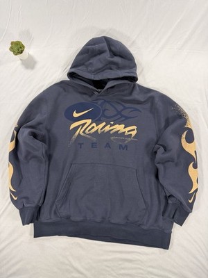 Nike Racing Team Hoodie Men's XXL Blue 72 Flames Graphic Pullover