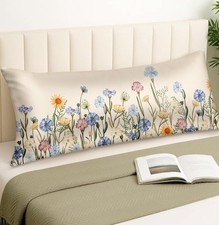 Satin Body Pillow Cover with Zipper - 20x54 Inch Silky Long Pillow Case for
