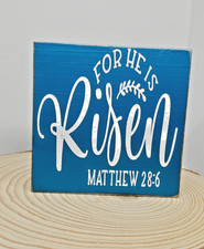 Handmade Tiered Tray Farmhouse Decor For He Is Risen Handmade Faith Mini Sign