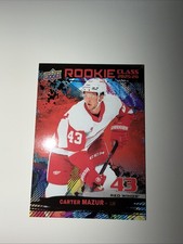 2025-26 Upper Deck Series 2 RED Rookie Rookie Class Carter Mazur SP Red Wings