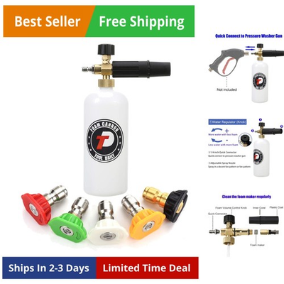 #ad #ad Foam Cannon with 1 4 Inch Quick Connector 1 Liter 5 Pressure Washer Nozzle ... $35.91