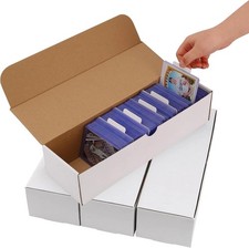 4 Pack Trading Card Storage Boxes 3200 Count Sports Card Toploader Box w/ Divide