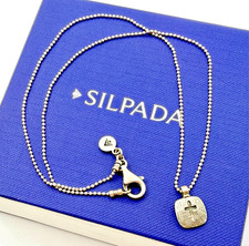 Rare, Vintage Silpada Oxidized Sterling, Textured Petite Faith Necklace, N1925