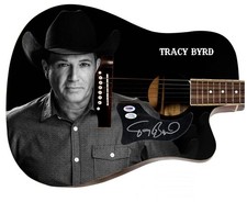 Tracy Byrd Signed 1/1 Custom Graphics Photo Guitar ACOA