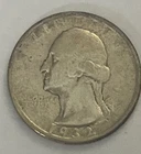1932 D Washington Silver Quarter, KEY date, RARE coin, in Fine condition.