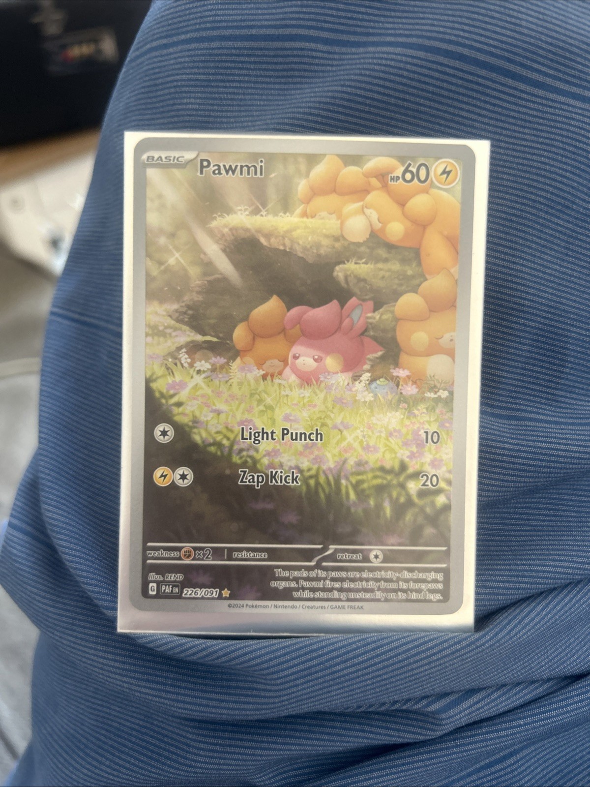 Pokemon TCG Pawmi Illustration Rare Card 226/091 SV Paldean Fates