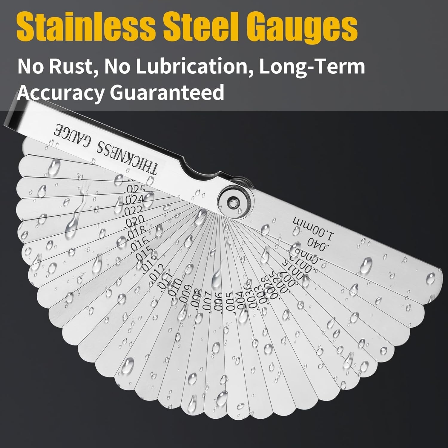 Feeler Gauge Set 2pcs Stainless Steel 32 Straight 16 Offset Blades SAE Metric