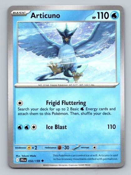 2025 Pokemon Card Journey Together Articuno 32/159