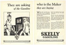 1925 Skelly Oil Company 2 Separate Pg. Ad: Skelly Gasoline of El Dorado, Kansas