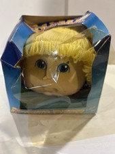 NOS Vtg 1984 Doll Baby Head Blonde Hair Rough Box And Plastic With Paperwork