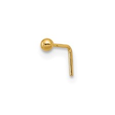 Real 14kt Yellow Gold 22 Gauge Polished 2mm Ball Nose Stud