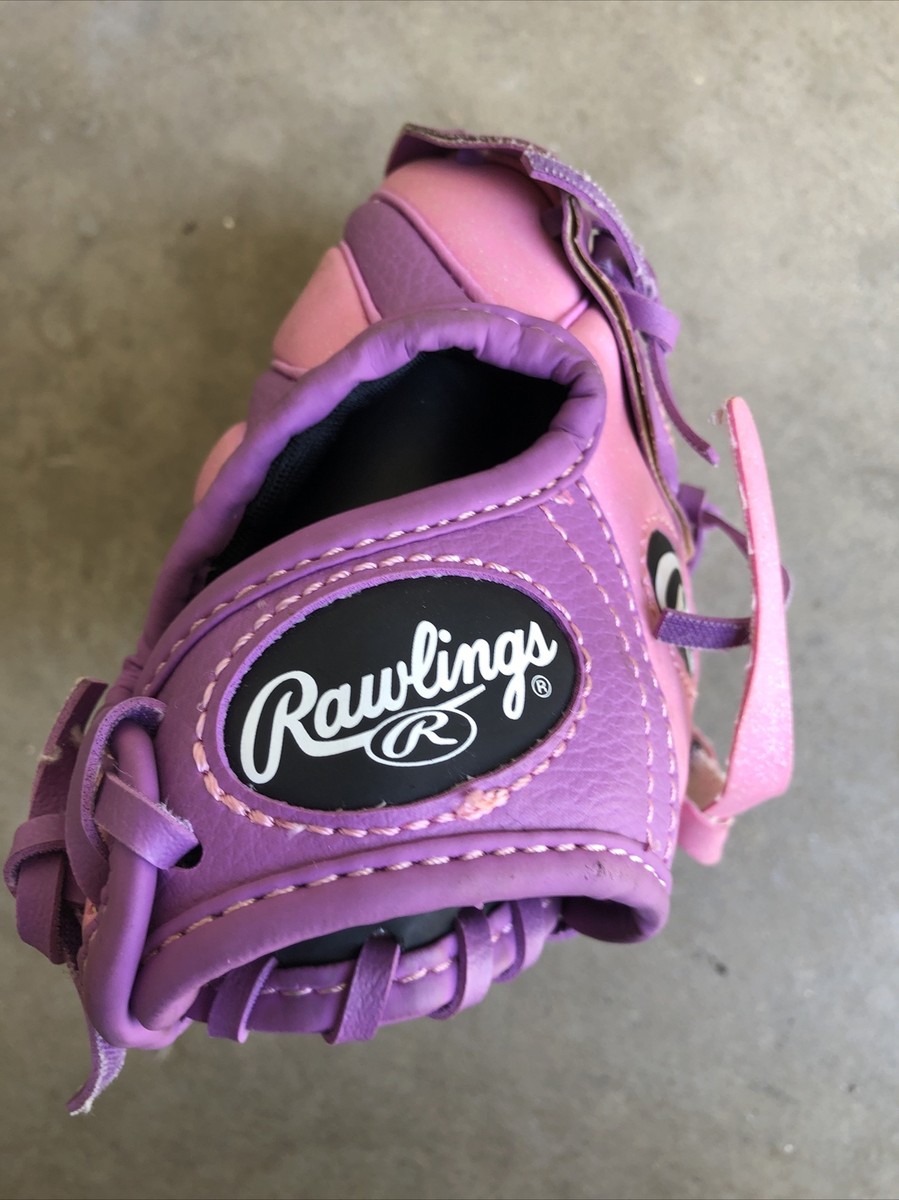 RAWLINGS Pink/Purple 9.5 Inch Youth Baseball Glove PL195PB