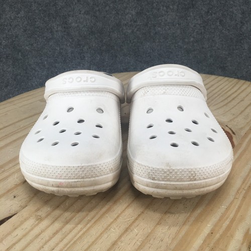 Crocs Shoes Mens 9 Womens 11 Classic Clogs White Rubber Faux Fur Lined 203591 - 第 4/17 張圖片