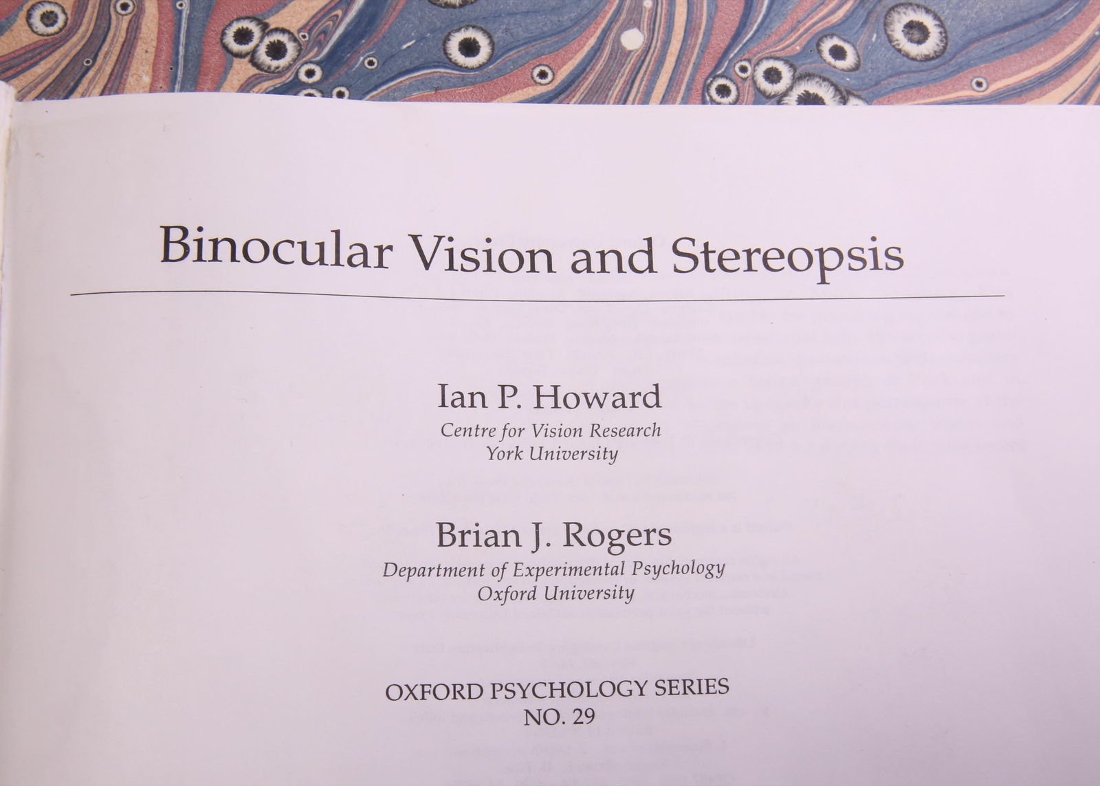 Binocular Vision and Stereopsis (Oxford by Ian P. Howard & Brian J