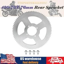 420 Chain 76T 76mm Rear Sprocket For Taotao Mini Bike Go Kart Dirt Pit Bike ATV