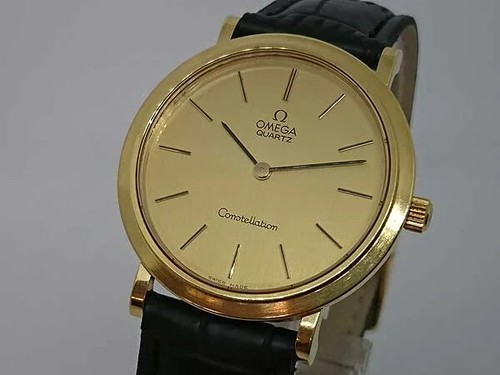 OMEGA Rzadki Old Quartz Cal.1330 Constellation YGP Złota tarcza 34mm Zegarek męski - Zdjęcie 1 z 6