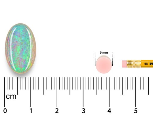 IGI Certified AUSTRALIA Opale Bianco 5,07 Ct. Naturale Non Trattato OVALE Gioco di Colori - Foto 5 di 6