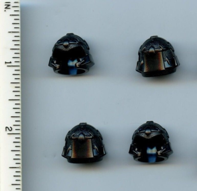 LEGO x 4 Black Minifigure, Headgear Helmet Castle with Cheek Troll
