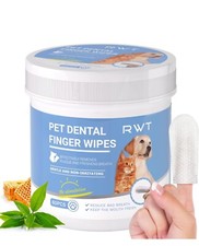 Pet Dental Fing Wipes - Cat Dog Teeth Cleaning Finger Wipes - Dog Tooth Bru...