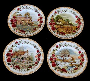 ROYAL ALBERT SERIE 4 PIATTI PORCELLANA QUATTRO STAGIONI FOUR piatti 4 stagioni in vendita Flipper | eBay