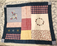 Pillow Shams Patchwork Farmhouse Quilted Embroidered Set 2 Pre-Owned READ
