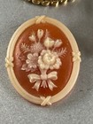 Brooches Pins Roses Various Shapes Rose Theme Vintage Lot  Enamel Metal Cameo — photo 3