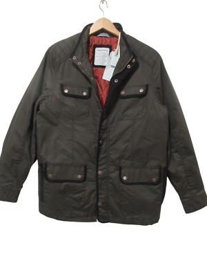 NWT $250 Sz M Tommy Bahama Brown Barn Field Jacket Lined Mens Pockets