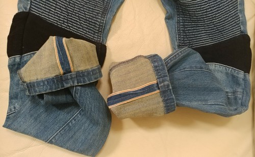 DKS Hin JEANS DONNA CIMOSA BIKER DENIM EFFETTO INVECCHIATO TAGLIA 29 X 32 NUOVO SENZA ETICHETTE - Foto 11 di 12