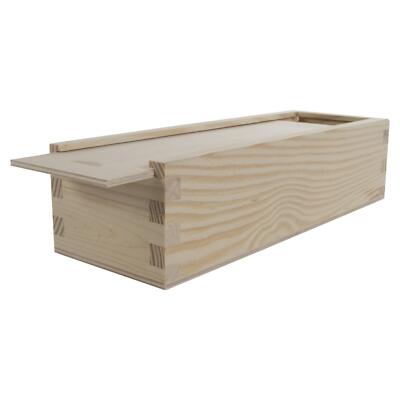 Holz tiefe Stiftebox Pinsel Buntstifte Schiebedeckel Halter Geschenketui | 23x8x5,5cm