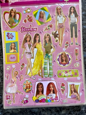 Lovely 10 Sheets of Barbie & Things   Stickers  8'' X 10'' Sheet  Pink