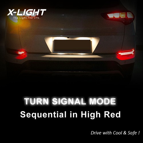 For Hyundai Tucson 2015+ Red LED Rear Bumper Tail Brake Turn Signal Light Lamp - Picture 8 of 9