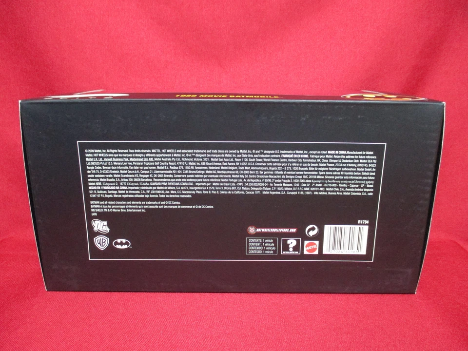 1:18 Scale Batmobile 1989 Batman Hot Wheels Elite Michael Keaton Movie Car Rare - Image 3 of 3